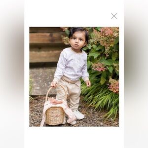 Easter Outfit Bunny Toile French Terry Top & Harem Pant Set - 18 months